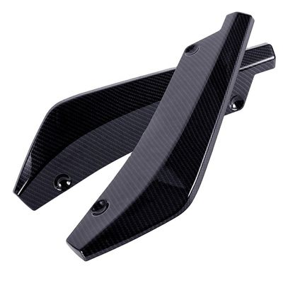 ABS 2pcs Car Carbon Fiber Rear Bumper Lip Spoiler Corner Splitters Universal ABS 2pcs Car Spoiler Canards Wraps Corner Scuff Protector