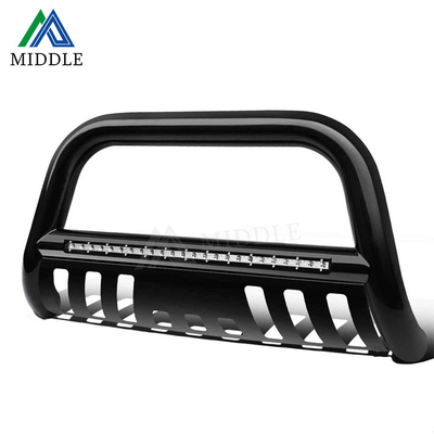 Polished Finish 2021 Hot Sale American Truck Front Grille Brush Push Bumper Guard With Led Lights For 2004-2020 Ford F-150